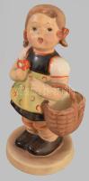 1935-1949 Hummel "Girl with Basket" figura. Jelzett, restaurált, m: 14 cm