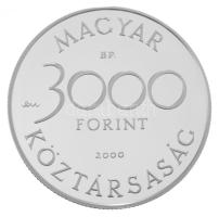 2000. 3000Ft Ag "Veszélyeztetett állatvilág - hód" kapszulában, tanúsítvánnyal (31,46g/0,925/38,61mm) T:PP