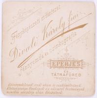 cca 1895 Két fiatal hölgy portréja, keményhátú fotó Divald Károly Fiai (Eperjes és Tátrafüred) műter...