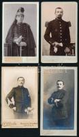 cca 1900-1915 Francia katonaportrék, különböző alakulatok, közte a 31. dragonyosezred (31e régiment de dragons) katonájának portréja, 4 db vizitkártya, különféle műtermekből, 10,5x6,5 cm körül