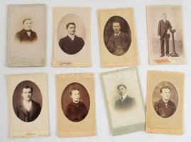 Vegyes keményhátú fotó tétel (vizitkártyák, kabinetfotók), összesen 44 db, különféle műtermekből, vá...