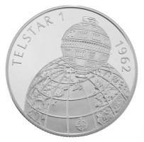 1992. 500Ft Ag "Telstar 1" kapszulában, tanúsítvánnyal (31,46g/0,925/38,61mm) T:PP