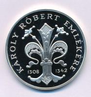 1992. 500Ft Ag "Károly Róbert" kapszulában, tanúsítvánnyal (28g/0,900/40mm) T:PP