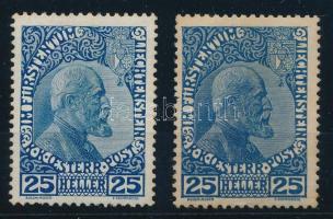Liechtenstein 1912 Mi 3x és 3y (Mi EUR 540.-) (betapadás / gum disturbance)