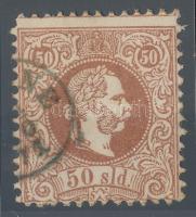 Ausztria Levant 1867 Durva nyomat 50 soldi kék (?) / blue (?) "(SMIR)NE" gyűszűbélyegzéssel RRR! luxus darab! (Ferchenbauer EUR 775.-)