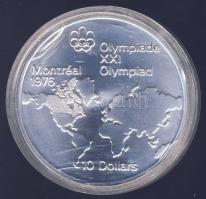 Kanada 1973. 10$ Ag "Montreali olimpia-térkép" T:1