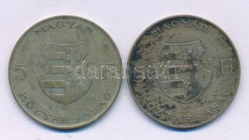 1947. 5Ft Ag "Kossuth" (2x) T:F patina Adamo F8.1