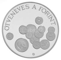 1996. 2000Ft Ag "50 éves a Forint" kapszulában, tanúsítvánnyal (31,46g/0,925/38,61mm) T:PP