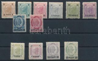 Ausztria Levant 1890/1896 Mi 20-27 + 28-31 szép első falcos sor R! (Mi EUR min. 134.-) (Mi 26-27 rozsdapöttyök / stain spots)