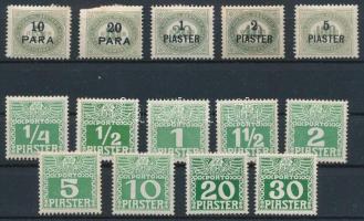 Ausztria Levant 1902-1908 Portó 1-5 + 6-14 (Mi 2 sarokhiány / missing corner)