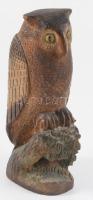 Faragott bagoly asztaldísz, m: 18,5 cm