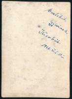 1942 Kijev, magyar haditudósítók csoportképe, a hátoldalon feliratozott fotó, 11x8 cm