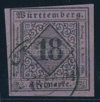 Német államok - Württemberg 1851 Mi 5 szép és ritka darab RRR! (Mi EUR 900.-)