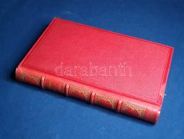 La Bruyére, [Jean de] - La Rochefoucauld, [Francois]: Les caracteres de La Bruyére. Réflexions ou Sentences et Maximes Morales de La Rochefoucauld. Paris, [1868]. Libraire Furne (Typographie du Magasins Pittoresque). 1 t. (hártyapapírral védett acélmetszetű címkép) + [8] + XV + [1] + 443 + [1] p. Kötetünk a francia 17. század két nagy esszéírójának, moralistájának írásaiból válogat. Mindkét szerző a francia királyi udvar tagja volt. A szerényebb származású, nevelői szerepet betöltő Jean de La Bruyére (1645-1696), illetve a kalandor természetű, hercegi származású, katonaviselt és Fronde-résztvevő La Rochefoucauld (1613-1880) egyaránt sokat forgott az elegancia és a jó modor netovábbjának gondolt francia királyi udvarban. Szellemesen rövid mondatokba, illetve paradoxonokkal teli maximákba szedett esszéik a francia udvar erkölcseit elemzik, a társaság és a jó modor valódi értékeiről értekeznek, az udvarban talált képmutatás, törtetés, intrika és pénzéhség példáitól messze rugaszkodva. Kettejük művei közül kötetünkben a később keletkezett "Les caractéres" szerepel előbb, ez ugyanis az 1688-ban kiadott mű szövegét csaknem egészében közli, míg La Rochefoucauld Maximáiból (1664) csak egy bővebb válogatás szerepel. Díszesen aranyozott, álbordás gerincű, vaknyomásos korabeli bőrkötésben, mintás festésű lapszélekkel. Dekoratív, szép példány.