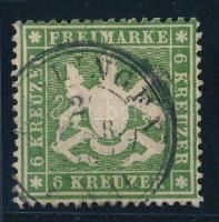 Német államok - Württemberg 1861 Mi 18 vastag papír R! (Mi EUR 140.-)