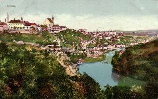 Znojmo, Znaim; with the river Dyje