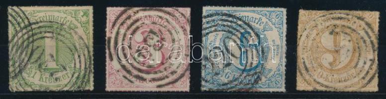 Német államok - Thurn und Taxis 1866 Mi 51-54 ritka sorozat (Mi EUR min. 145.-)