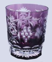 3 darab kristály tárgy, közte ezüst (Ag) peremezésű váza, m: 16 cm alatt