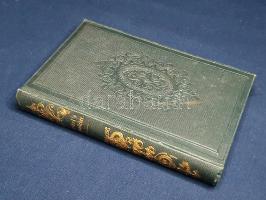 Geibel, Emanuel:  Juniuslieder. Stuttgart, 1862. Cotta'scher Verlag (Buchdruckerei der J. G. Cotta'schen Buchhandlung). VIII + 384 p. Emanuel Geibel (1815-1882) német költő, műfordító, a XIX. század közepének vezető német lírikusa. A lübecki születésű költő berlini költői sikerei, illetve rövid, 1848-as politikai szerepvállalása után az 1850-es évek elején ért pályája csúcsára: a bajor király meghívására Münchenbe költözött, és a müncheni költői körök vezetőjévé lett. Hírnevét megalapozó első verseskötete még 1840-ben jelent meg, Juniuslieder címen írt verseskötete már érett korszakából, 1848-ból való. Példányunk a dalokat, balladákat, történeti és hazafias ódákat, szonetteket, epigrammákat és politikai költeményeket közreadó "Juniuslieder" tizennegyedik, bővített kiadásából származik. A címlapon régi tulajdonosi szárazbélyegzés. (Gedichte von Emanuel Geibel. Zweite Periode.) Aranyozott gerincű, vaknyomásos korabeli egészvászon kötésben, márványmintás festésű lapszélekkel. Dekoratív, jó példány.