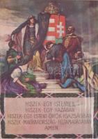 cca 1925 Irredenta Hiszekegy, paszpartuban, hajtásnyomokkal, 30×20 cm