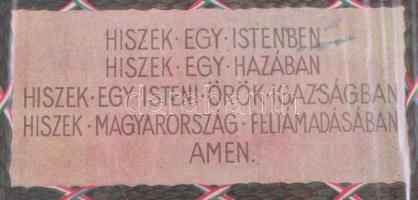 cca 1925 Irredenta Hiszekegy, paszpartuban, hajtásnyomokkal, 30×20 cm