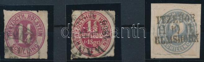 Német államok - Schleswig 1865/1867 Mi 14, 15, 16 (Mi EUR min. 180.-)