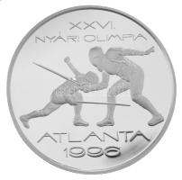1995. 1000Ft Ag "XXVI. Nyári Olimpia - Atlanta - Vívás" kapszulában, tanúsítvánnyal (31,46...