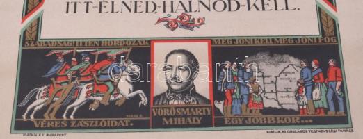 cca 1930 Szózat, kiadja: Országos Testnevelési Tanács, Piatnik Rt.. Budapest, üvegezett keretben, 44...