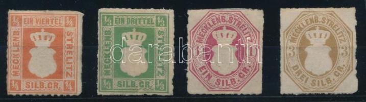 Német államok - Mecklenburg-Schwerin 1864 Mi 1, 2, 4, 6 szép darabok (Mi EUR min. 560.-)