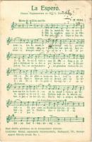 1937 La Espero, Himno esperantista. Ludoviko Kókai / Eszperantó himnusz / Esperanto Hymn, sheet music (fl)