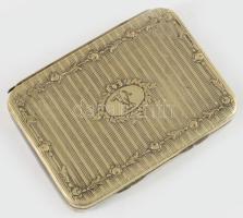 Antik monogramos alpakka tárca, 8,5x6,5 cm