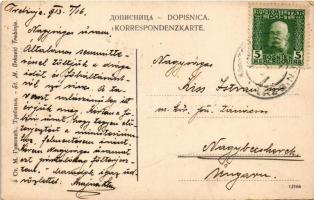 1913 Trebinje, Castel / street view, old castle, mosque, inn of J. Budalic (crease)