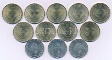 1993-1995. 10Ft (3xklf) + 1993-1995. 20Ft (9db, 3xklf: minden évből 3db) T:UNC-XF patina