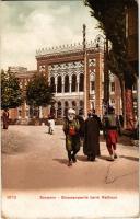 1908 Sarajevo, Strassenpartie beim Rathaus. Verlag Albert Thier / street, Turkish folklore, town hall (EM)