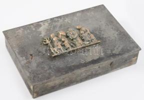 Tevan Margit díszdoboz, jelzett, 10x15 cm