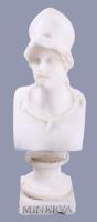 Minerva ásvány szobor, sérüléssel, m: 19 cm
