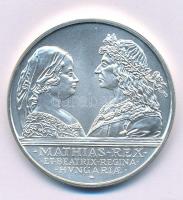 1990. 500Ft Ag "Mátyás király / Beatrix" kapszulában, tanúsítvánnyal (28g/0,900/40mm) T:BU