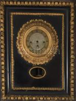 Keretóra XIX. sz. ingajáratos, negyedütős szerkezet, Működik, de mutatók hiányoznak, felzúzó kulccsa...