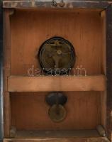 Keretóra XIX. sz. ingajáratos, negyedütős szerkezet, Működik, de mutatók hiányoznak, felzúzó kulccsa...