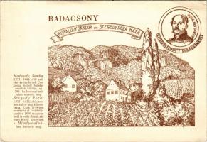Badacsony, Kisfaludy Sándor és Szegedy Róza háza. Dr. Dornyay Béla "Honismertető" c. képeslevelezőlap sorozata 21. sz. Helikon nyomda, Keszthely s: Fayl (EB)