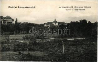 Balatonkenese, Vonatkísérők Országos Otthona fürdő és üdülőtelepe, Otthon szálloda. Schäffer Ármin udvari fényképész kiadása (vágott / cut)