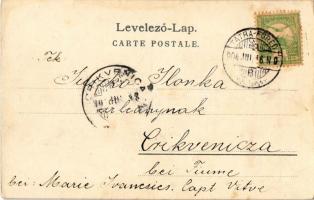 1904 Tátra, Magas-Tátra, Vysoké Tatry; Poprádi-tó. Cattarino Sándor kiadása / Popper-See / lake, mou...