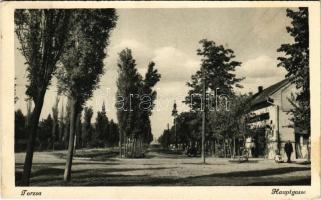 1943 Torzsa, Torschau, Savino Selo; Fő utca, üzlet. Heinrich Korell kiadása / Hauptgasse / main street, shops (EK)