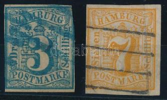 Német államok - Hamburg 1859 Mi 4, 6 (Mi EUR 230.-)