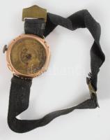 Arany (Au) tokos karóra, 14k, számlap nélkül, hiányos, jelzett, d: 2 cm, bruttó 9,7g