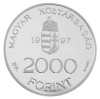 1997. 2000Ft Ag "Integráció az Európai Unióba" kapszulában, tanúsítvánnyal (31,46g/0,925/38,61mm) T:PP