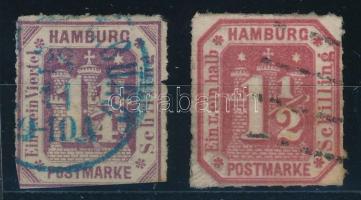 Német államok - Hamburg 1866 Mi 20-21 (Mi EUR min. 205.-) (kis hibák / minor faults)