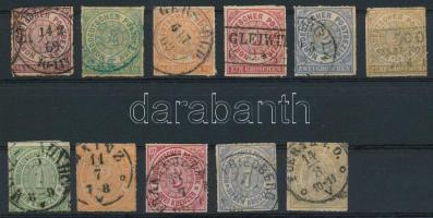 Észak-Német Szövetség 1868 Mi 1-6 + 7-11 átlag szép darabok kisebb hibákkal (Mi EUR 230.-)