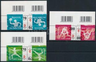 2008 Olimpia XIII. - Peking sor fordított állású ívsarki párokban, középen olimpiai logóval, ívszéli vonalkódokkal