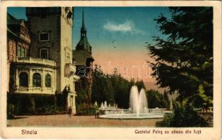 1932 Sinaia, Szinaja; Castelul Peles cu abuzu din fata / castle, fountain (EK)